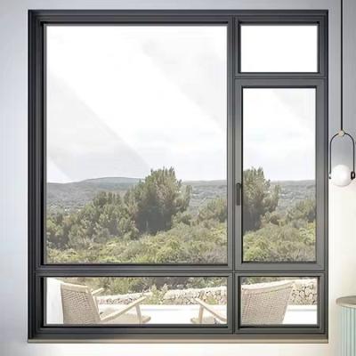 China Magnetic Aluminum Frame Windows Modern Black Screen Double Glazed In Porcelain Aluminum Windows And Doors for sale