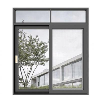 China Single Residential 3 Tracks Magnetic Screen Aluminum Sliding Doors And Windows Grill Modern Design Double Glazed Aluminum Sliding Window for sale