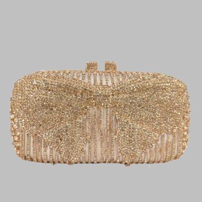 China Rhinestone Ladies Wedding Party Crystal Bow Clutch Evening Bags Elegant Metal Women Handbags and Purse for sale