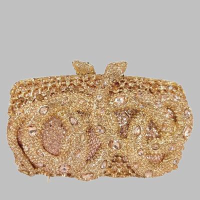 China Metal Jungle Snake Women Animals Crystal Clutch Evening Bags Bridal Wedding Party Purses and Handbags for sale