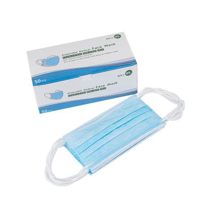 China Fast Shipping Ear-loop 3 Layer Sanitary Protection Disposable Medical Face Mask With CE for sale