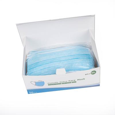 China Ear-loop In Factory CE 3ply BFE 95% Stock Medical Surgical Face Mask With Earloop for sale