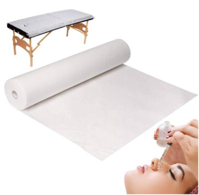 China Antibacterial Factory Selling Polypropylene Drape Rolls SMS SMMS Fabric Breathable Medical Waterproof Nonwoven White Nonwoven Disposable Bed Sheet for sale