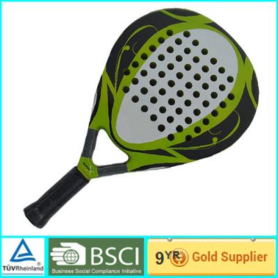 China Flat face Graphite Paddle Racket full cover PU grip for training 26.5 x 25.8cm for sale