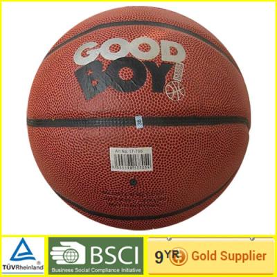 China 7# PVC brown heat Laminated synthetic leather Basketball official ball for sale