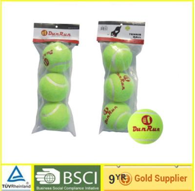 China Yellow Rubber Custom Tennis Ball Rebound Over 130cm For Competition for sale