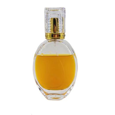 China Super Stock 50ml Flint Glass Luxury Perfume Bottle With Spray Pump for sale