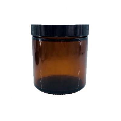 China Wide Mouth Candle 450ml 16oz Amber Candle Jars Glass With Lid for sale