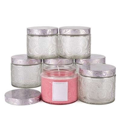 China 8oz 10oz 300ml Stock Custom Wide Mouth Candle Making Glass Jars Container for sale