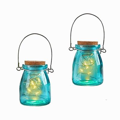 China Stocked Hanging Decoration 100ml Clear Candle Glass Jar With Led Light for sale