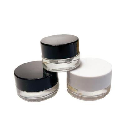 China Small Mini 3g5g Eye Glass Cream Cream Jar Cosmetic Packaging Jars Stock Clear Glass Jar With Lid for sale