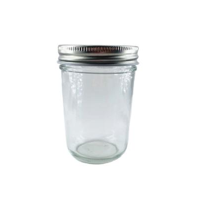 China 8oz 236ml Stocked Clear Cake Dressing Jam Salad Fruit Canning Glass Mason Jars With Screw Top for sale