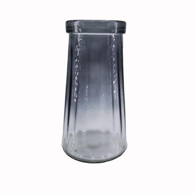 China Fashion Sustainable Gray Color Tall Glass Vase For Home Decoration for sale