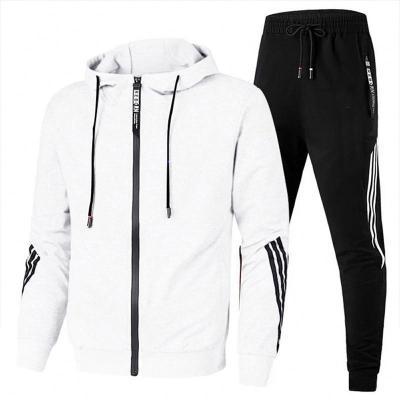 China Breathable Sport And Fashion Leisure Zip Hoodie Men's Plain Hoodie Set for sale