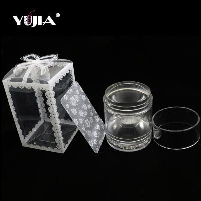 China Nail art stamping or soft cute clear punching machine available high quality jelly nail art two head french nail with rhinestone for sale