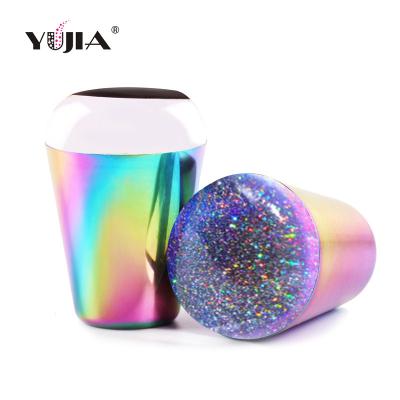 China Nail Art Stamping or Hot Nail Art Stamper Aurora Rainbow Nail Design Silicone Laser Cheap Stamping French Manicure Tool Salon for sale