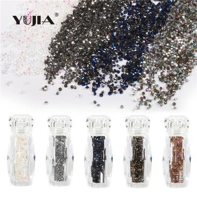 China Package High Quality Nail Art DIY YUJIA Tiny Bottle Zircon Rhinestones Nail 3D Art Pixie Dust Mini Micro Diamonds Rhinestone Art for sale