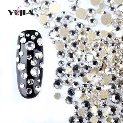 China Hot Sale Wholesale Nail Art DIY Crystal Rhinestone SS3-SS50 Flatback Crystal Stone Hotfix 1440pcs Clear Color Nail for sale