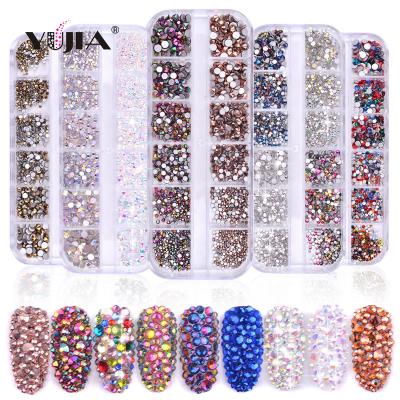 China Fashionable Nail Art DIY YUJIA Nail Accessories Nail Art Jewelry Crystals Rhinestones Rhinestones 3d Crystal Box 3d Charm Nagel for sale