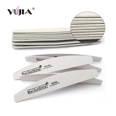 China Nail Care YUJIA Factory Selling Emery Half Moon Nail File Wood Scraps High Grade Polishing Strip 180/240 Thick Wood Scraps for sale