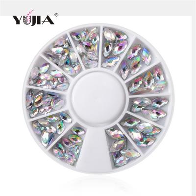 China Nail Art DIY Special Shaped Nail ab Drill Color Taiwan High Quality Nail Horse Eye Drill Disk Jewelry ab Oval Drill Box for sale