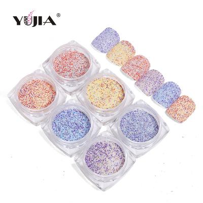 China Nail Art DIY Small Nail Enhancement Perfume Sugar Coated Rainbow Tweed Powder 2 Styles and 15 Colors Nail Art Decoration for sale