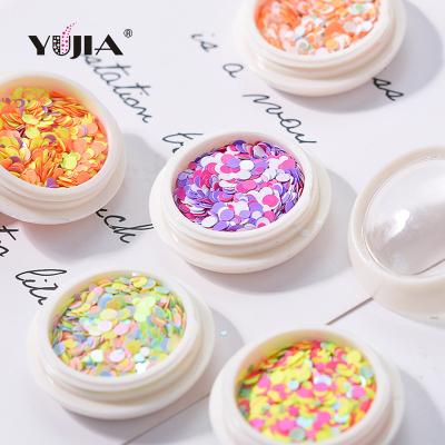 China Hot Selling Mixed Round Sequin Wave Nail Art DIY Laser Dot Nail Laser Dot Round Sequin DIY Size Round Patch for sale