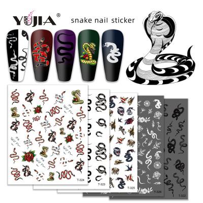 China DIY Nail Art Hot Selling 5 Snake Design Nail Art Sticker Wraps for sale