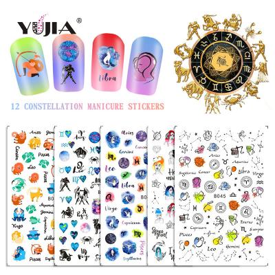 China Nail Art DIY 12 Luxury 2021 New Arrival Constellation Nail Art Wraps Stickers for sale