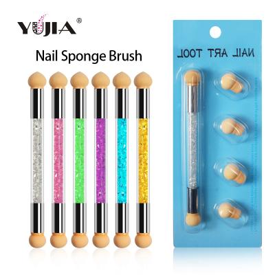 China NAIL Fashion 6colors Nail Art Sponge Set Brush Can Use Water Wash Head for sale