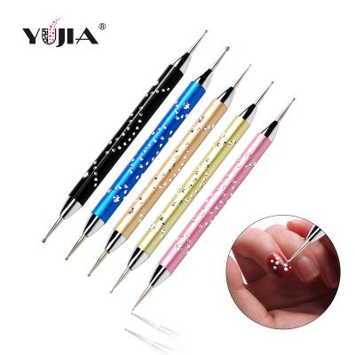 China NAIL Metal Tools 5pcs/set Luxury Handle Nail Art Professional Dotting Pen for sale