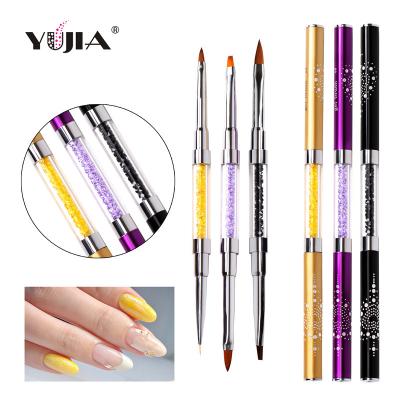 China NAIL Hot Selling New Nail Art 3colors Double Use Brush Double Head Nail Art Brush for sale