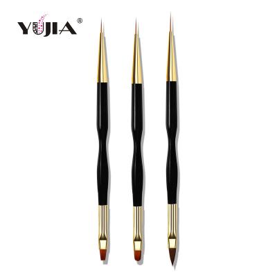 China NAIL Fashion Two Way Use Handle Black Nail Art Brush Pen for sale