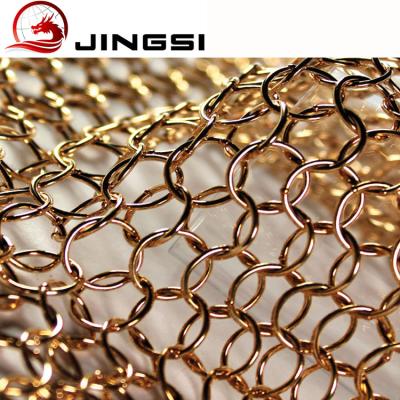 China Longevity Ring Metal Mesh For Curtain Fashionable Decorative Wall for sale