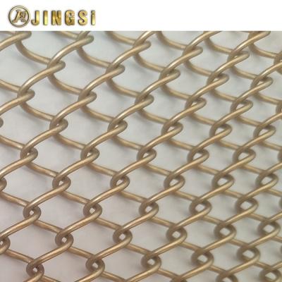 China Versatility Bronze & Copper Drapery Coil Waterfall Aluminum Metal Mesh Curtain Fabrics. for sale