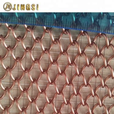 China Versatility Architectural Mesh Woven Cascade Coil Drapery Type With Aluminum Spray Painting for sale