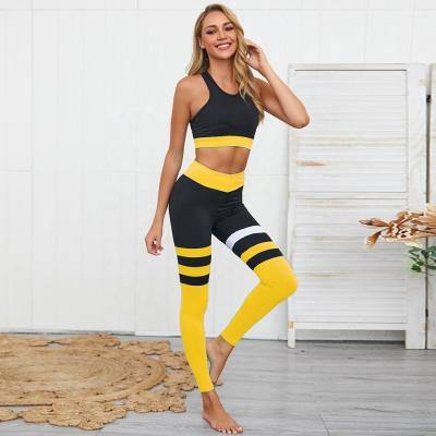 China Anti-Static Fitness Yoga Pants Sets High Waist New Yoga Sets Sports Quick Dry Pants for sale