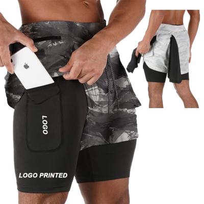 China 2021 Custom Logo Anti-Wrinkle Man Workout Sports Shorts Compression Gym Sweat Sports Men Running Shorts for sale