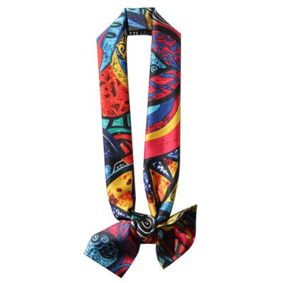 China Fashion CLIMATE Square Scarf Silk Women Shape Print Small Lady Hair Band Hand Scarf Office Scarves Neck Scarves Female Bandana Shawl for sale