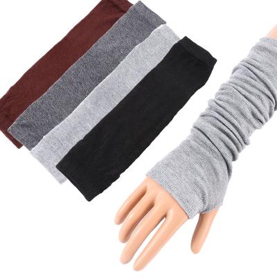 China Simple CLIMATE Knitted Hot Sale Half Finger Warmer Arm Warmer Glove Mittens Crochet Half Finger Fingerless Stretchy Unisex Gloves Long for sale