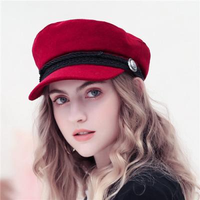 China Navy COMMON wool British style beret technology CLIMATE retro design new in winter girl knitted hat 100% brand new and high quality for sale