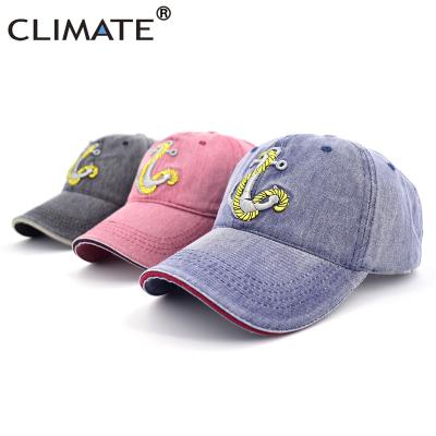 China CLIMATE Navy Sports Hooks Anchor Baseball Caps Mens 3D Sea Force Sailing Boats Era Travel Boat Anchor Cotton Adjustbale Hat Large for sale