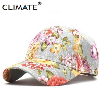 China CLIMATE Sporty Women Flower Spring Baseball Cap Fashion Interesting Floral Hat Breathable Hat Gift For Women Wife Mom Girl Young for sale