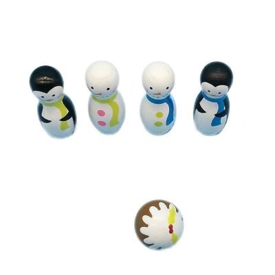 China Small simple and colorful wooden snowman doll Christmas craft for sale