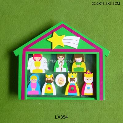 China Wooden Christmas Nativity Set of Christmas Decoration for sale