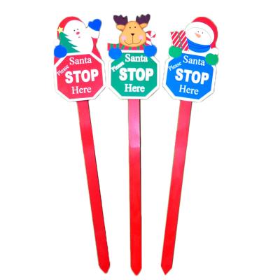 China Christmas Yard Stake, Santa Stop Here Sign LX180 for sale