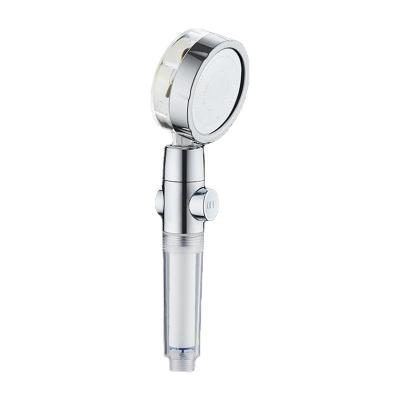 China Without Diverter Water Saving Fan Rotating Showerhead 360 Degree Rotating Propeller Hand Shower Push Button for sale