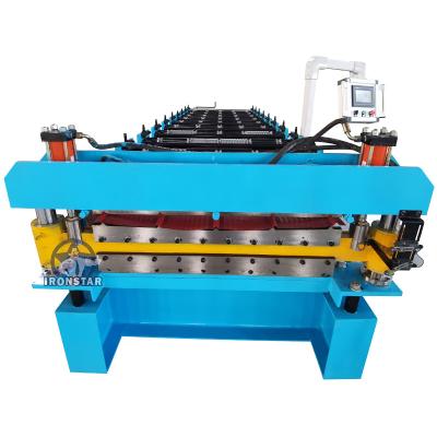 중국 물결모양인 836 밀리미터와 지붕 쉬트를 위한 갈비 이중 레이어 롤 성형기 5.5KW 판매용