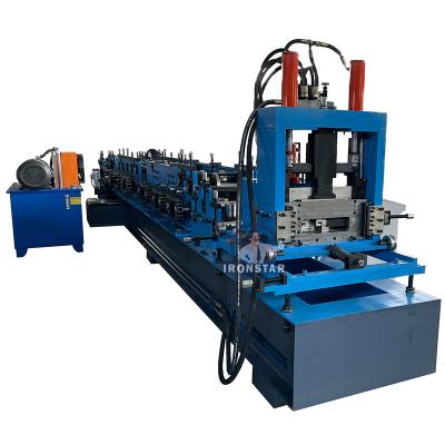 China Changeable 80-300mm Steel Frame  UCZ Purlin Roll Forming Machine Full Automatic for sale