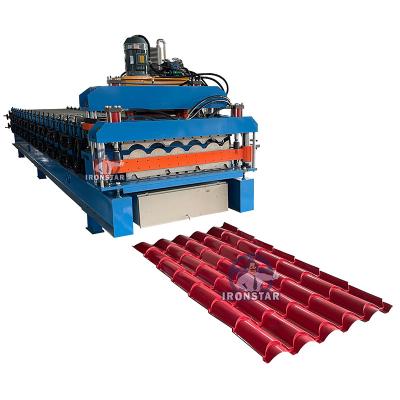 China 4 rib TR4 trapezoidal and 5 rib big bamboo tile double layer roll forming machine for bolivia for sale